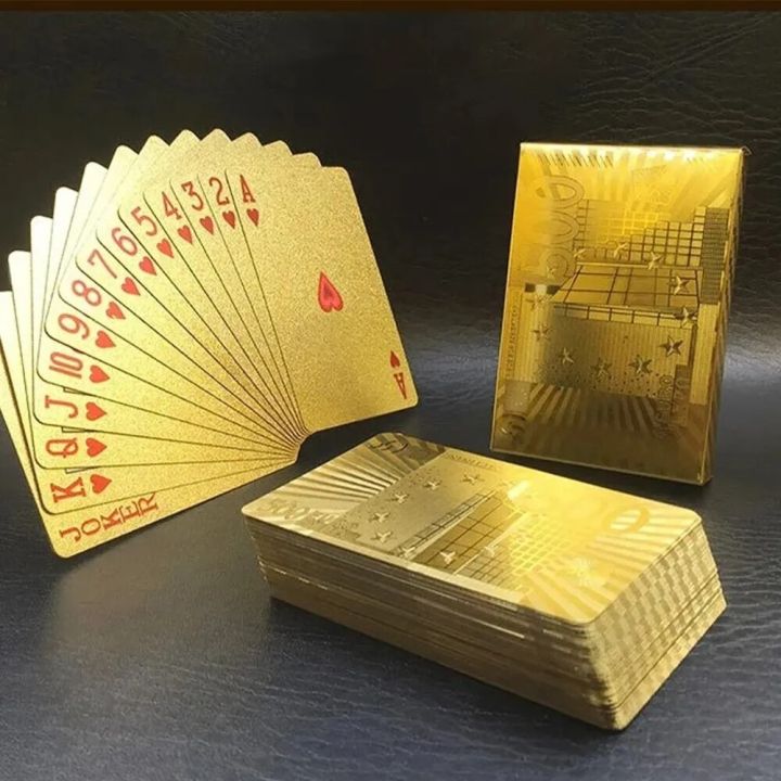 Luxury Gold Foil Waterproof Playing Cards PET/PVC Plastic Poker Deck Stylish - Gift Items