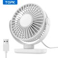 TOPK K62C Portable Mini USB Desk Fan,360°Rotation 3 Speeds Powerful Airflow,Small Cooling Fan for Bedroom Home Office Desktop. 
