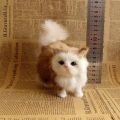 Realistic Mini Plush Cat Cute Faux Fur Kids Doll Toy Kitten Model Gift Ornament.