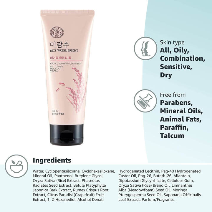 The%20Face%20Shop%20Rice%20Water%20Bright%20Cleansing%20Foam%20(Korea)%20-%20150ml%20-%20Image%203