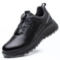 AMAWEI Rotary Buckle Work Protective Shoes Leather Safety Shoes Puncture-Proof Anti-smash Steel Toe Shoes Work Boots Men Women BunnyGarden. 