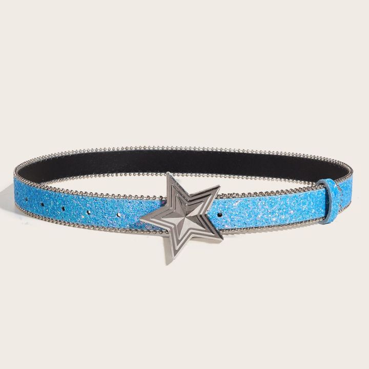 Snap%20Belt%20Female%20Ins%20Style%20Golden%20Belt%20Decorative%20European%20and%20American%20Fashion%20Cool%20Sequins%20Jeans%20Strap%20Versatile%20Design%20Lr129%20-%20Image%204