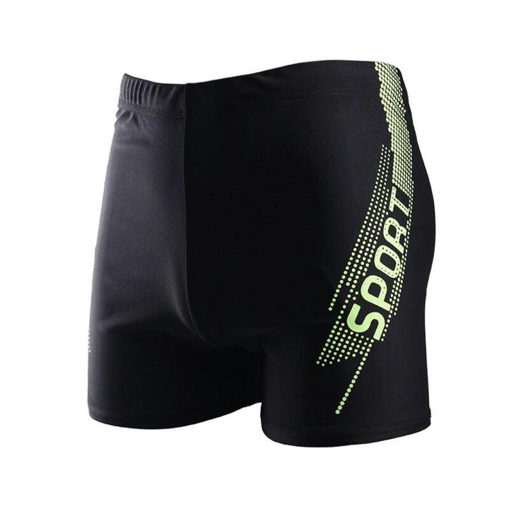 One size men's flame print swimming trunks summer racing swimming trunks stretch beach shorts breathable boxer shorts