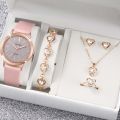 【Limited Quantity】 Stylish 6pcs Women's Quartz Watch Set for Ladies Leather Strap Attractive Water Resistant Watches Latest New Design Personality Wristwatch for Girls. 