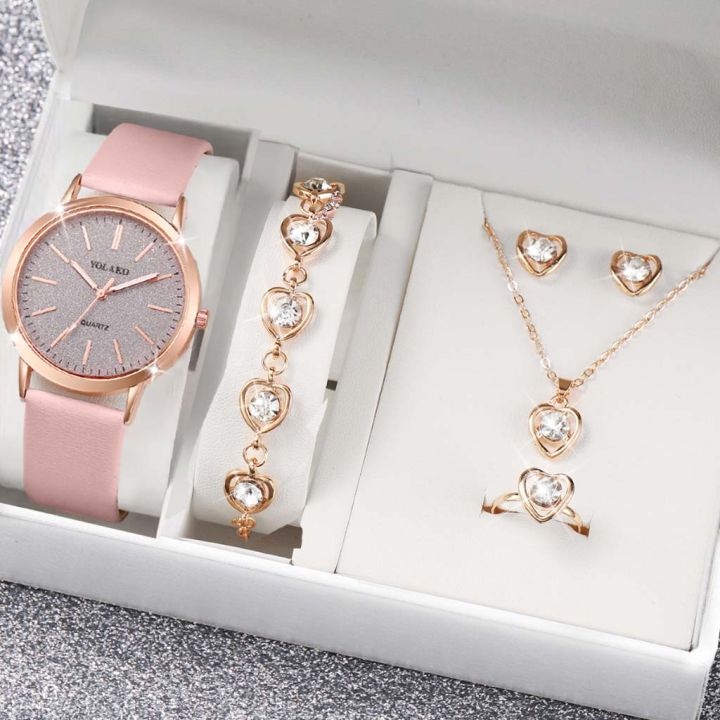 %E3%80%90Limited%20Quantity%E3%80%91%20Stylish%206pcs%20Women's%20Quartz%20Watch%20Set%20for%20Ladies%20Leather%20Strap%20Attractive%20Water%20Resistant%20Watches%20Latest%20New%20Design%20Personality%20Wristwatch%20for%20Girls%20-%20Image%203