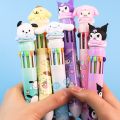 Sanrio Press Ten Color Ballpoint Pen Cartoon Kawaii Kuromi Multi-color Students Gel Pen Melody Sanrio Stationery Write Cute Pens. 