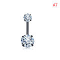 Heart Belly Button Ring Navel Piercing Ring Stainless Steel Belly Piercing Ring ANLAN.