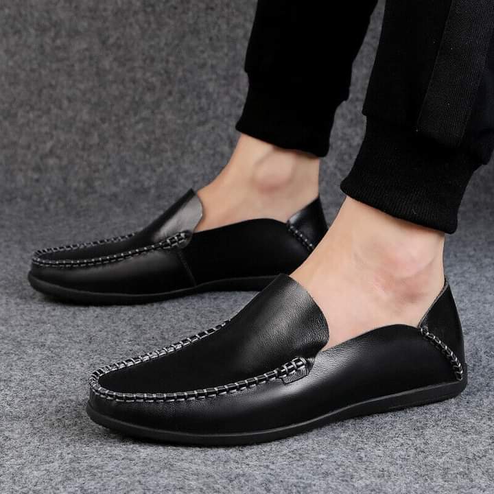 Unique Design High Quality Fashionable Artificial Leather Casual Shoes for Men (Black Popular Casual Shoes)