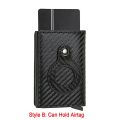 New Carbon Fiber For Apple Airtag Wallet Men Business ID Credit Card Holder Rfid Slim Anti Protect Airtag Slide Wallet Dropship. 