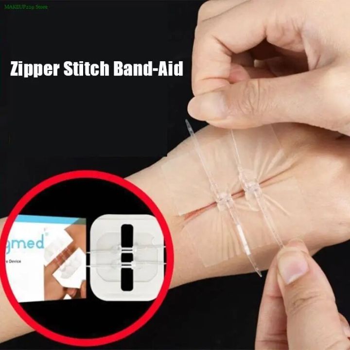1 Box Zipper Band-aid Painless Wound Closure Device Without Needles Suture-free Wound Dressing Patch Zip Suture Reducer Band Aid