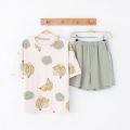 Flowers Pattern Pajamas Women Summer Short Sleeves Shorts Sleepwear Cotton Pijama Comfort Nightwear Plus Size Pyjamas. 