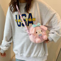 【Hot-Selling】 Plushies Sanrio Bag Kuromi Plush Shoulder Bag Melody Kawaii Hello Kitty Handbag Cinnamoroll Backpack Makeup Bag. 