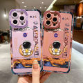 Jizetin for iPhone 13 Back Cover Splendid Moon Astronaut Lens Full Protection Frame Phone Case Soft TPU Shockproof Mobile Phone Cases.