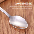 Thick Stainless Steel Grapefruit Spoon Ice Cream Dessert Spoon Serrated Edge Fruit Coffee Stirring Spoons Tea Spoons. 