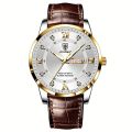 POEDAGAR Men's Business Leisure Quartz Watch Luminous Waterproof Fashion Analog Calendar Wrist Watch.