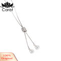 Fashion Charm Rhinestone Faux Pearls Pendant Long Neckle Women Sweater Chains. 