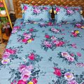 King Size Full Panel Bedsheet With Pillow Cover Chador Set 7.5×8.5 Feet Full Cotton Fabric  Red , Blue , Pink , Green - Bed Sheet - bed sheet home tex. 