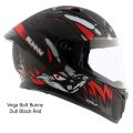 Vega Bolt Dull Black Red  full face helmet with dual certification.. 