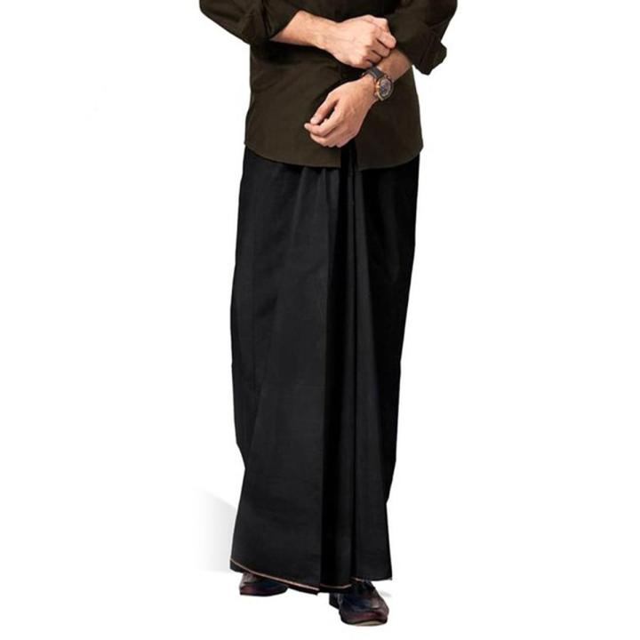 Black Lungi For Men / Atm Textile Black Cotton Lungi - Lungi For Men