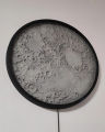 3D Printed Illuminated Moon Wall Lamp with Realistic Lunar Surface Data, COB LED Backlight, Light-Sealed Frame, and Custom Sizes (10-Inch & 20-Inch) for Modern Home Decor and Ambient Lighting. 