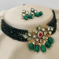 Adorn Yourself with Indian Pearl Choker Necklace Set and Dazzling Earrings, a Perfect Fusion of Tradition and Glamour for Women. 