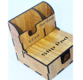 Wooden Desk Card Holder with Pen Holder. 