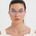 TENGJIAO Cat Eye Eyeglasses Women Computer Optical Spectacle Frame Anti-Blue Light Rays Transparent Glasses Female Clear Lens.