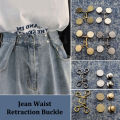 1Set Nail-free Metal Jeans Button Snaps Detachable Pants Clips Buttons Pins Women's Brooch Set Tighten Waist Brooches. 