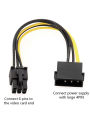Video 6 Pin To 4 Pin Male Power Supply Cable 18awg 6 Pin To 4 Pin Extension Conversion -E Adapter Cable 15cm. 