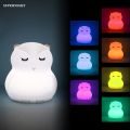 【Cathery Baby Store】Mini Owl LED Night Light 9 Colors 3 Modes Silicone Bird Night Bedroom Lamp for Children Baby Nursery Gift.