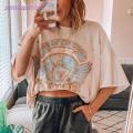 Women's Oversized T-shirt Summer 2022 Pattern Printed Short Sleeve Tee Shirt Vintage Clothing Loose Pullover Female T-shirts. 