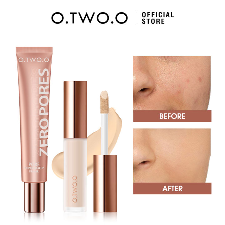 O.TWO.O 2pcs Liquid Concealer Cream Waterproof Moisturizing Lasting Cover Acne Dark Circles Face Primer Makeup Base Cosmetic