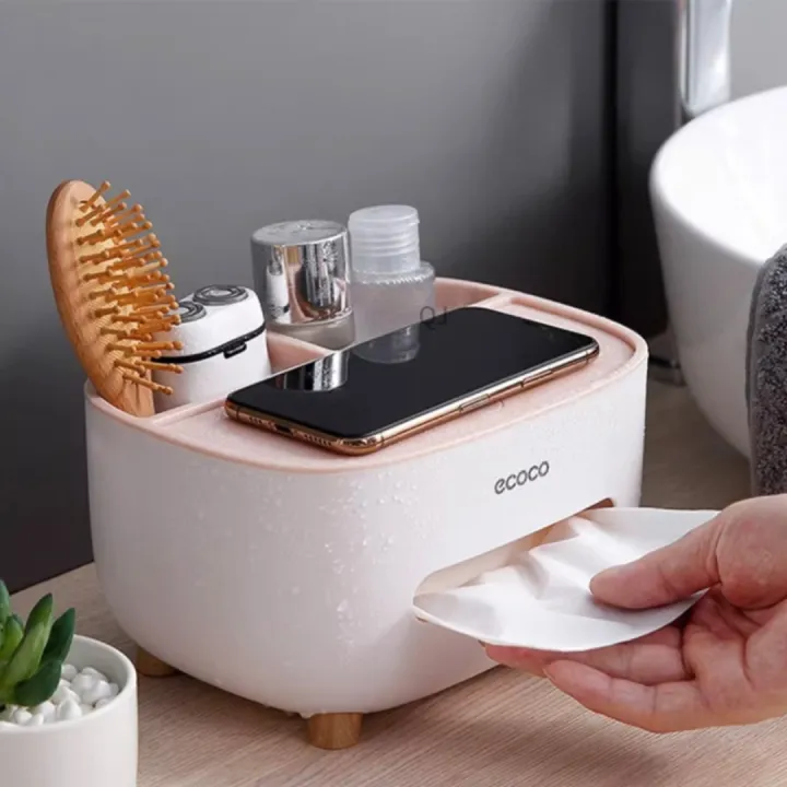VETCS%20Multifunction%20Rectangular%20Tissue%20Box%20Cover%20Holder%20with%20Storage%20Napkin%20Tissue%20Box%20Holder,Stationery%20Remote%20Control%20Organizer%20for%20Home,Office,Car,Pink,21%20*%2016cm-%20Dhaka%20Shopping%20Zone%20-%20Image%204