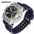 SANDA Three Screen Multifunctional Timing Watch Outdoor Waterproof Night Light Men's Watch SD3366-6.
