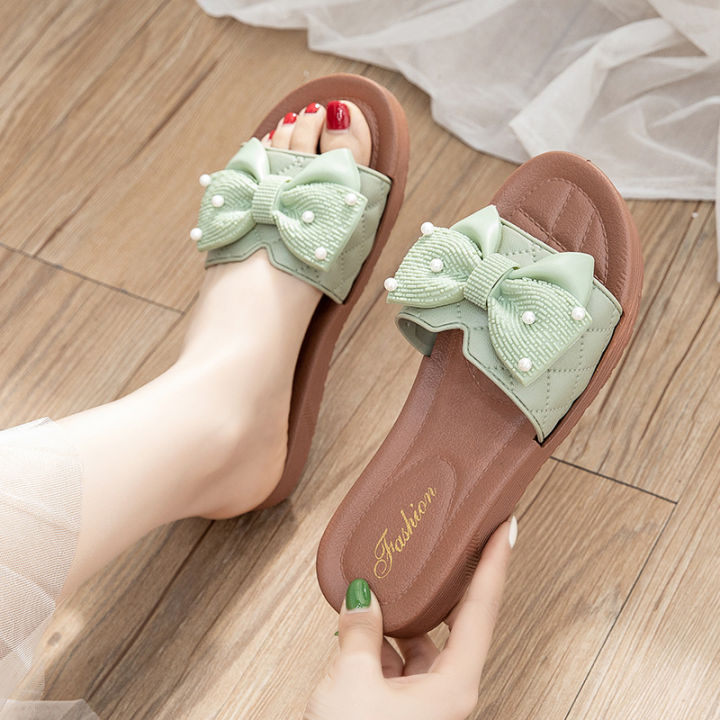 Slippers%20women's%20summer%20wear%20flat%20fashion%20bow%20slippers%20soft%20soles%20this%20year's%20new%20sweet%20non-slip%20sandals%20-%20Image%204