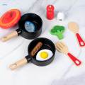 11Pcs Kitchen Accessories Pretend Play, Cookware Pots and Pans Set, Montessori Educational Toys for Boys, Kids, Girls Birthday Gifts. 