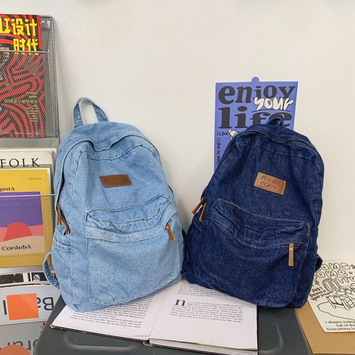 Japanese%20niche%20retro%20lazy%20style%20pendant%20backpack%20women's%20denim%20school%20bag%20casual%20college%20student%20class%20backpack%20-%20Image%203