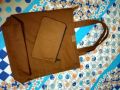 Trendy Top Handle Tote Canvas Bag with Mini Pouch Brown Color Shopping Bag / College / University Bag, Tote Bag, Canvas Bag with Zipper (2 in1 Combo Pack). 