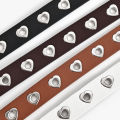 Women PU Leather Belt Heart Buckle Cute Black/white Belt Ladies Pants Party Dress Jeans Hollow Out Heart Punk Style Belt.