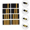 1Pair Epaulettes Professional Pilot Uniform Epaulets Gold Stripe Shoulder Badges Jessica. 