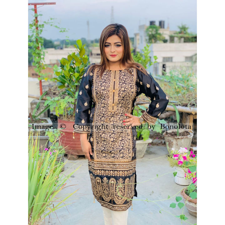 পাকিস্তানি বিন saeed কুর্তি গাঢ় কুর্তি