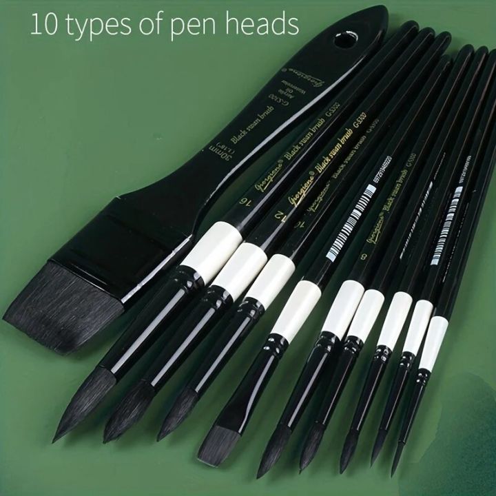 Watercolor%20Brush%20Set%20-%2010%20Professional%20Watercolor%20Paint%20Brushes%20for%20Artists%EF%BC%8CMixed%20Animal%20Hair%20Brush,Flats,%20,%20Oval%20Wash%20forBasketball%20-%20Image%203