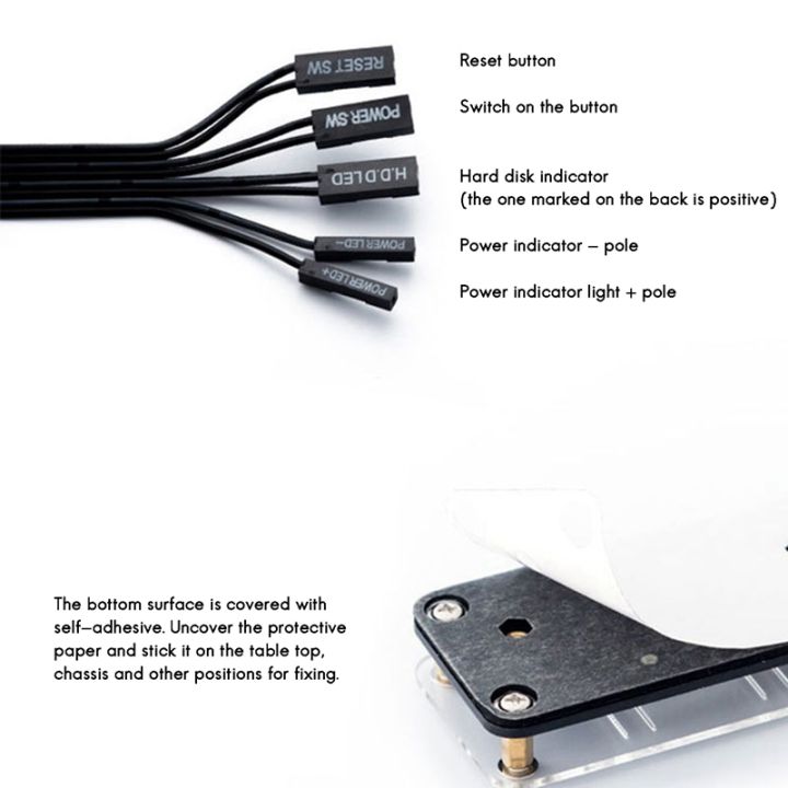 ICQURBT%204X%20Desktop%20Computer%20Switch%20External%20Power%20Switch%20Power%20Button+Restart%20Button%20PC%20Case%20Power%20Supply%20Button%20-%20Image%204