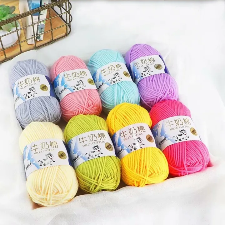 50g%205ply%20Milk%20Cotton%20Knitting%20Wool%20Yarn%20Needlework%20Dyed%20Lanas%20For%20Crochet%20Craft%20Sweater%20Hat%20Dolls%20Sewing%20Knitting%20Tools%20-%20Image%202