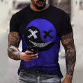 2023 new graphics T shirt for men casual short sleeve hip hop smiling face print plus size tee shirt pullover mens T-shirt tops.