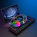 PG580 Bluetooth Headset Wireless Headset Long Standby Endurance RGB Luminous Card FM Bluetooth Headset. 