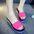 Women's Fashion Platform Bath Slippers Wedge Beach Shoes High Heel Sandals Woman shoes.