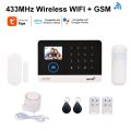 433MHz Wireless WIFI + GSM Auto-dial Alarm Security System LCD Display Door Sensor PIR Motion Sensor Phone APP Remote Control.