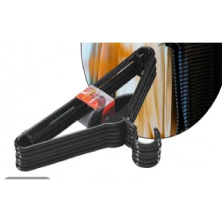 Plastic%20Hanger%20Set%20For%20Wardrobe%20(Set%20Of%206%20Pcs),%20Black%20-%20Hanger%20-%20Hanger%20-%20Image%203