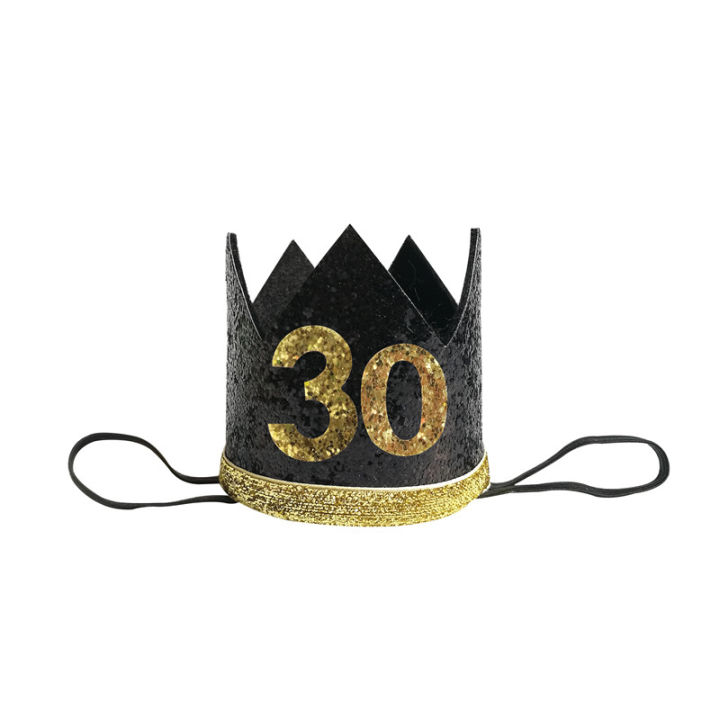 Chicinlife%201Pcs%2030%2040%2050%2060%20Year%20Old%20Crown%20Birthday%20Headband%20Birthday%20Party%20Hat%20Anniversary%20Adult%2030th%20Birthday%20Decor%20Supplies%20LaoXzhongX%20-%20Image%202